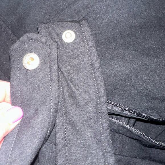 Maeve by Anthropologie Black Faux Wrap Snapp Button Belted Classic Mini Skirt 6 - Picture 6 of 10